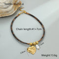 Geometric leopard design stainless steel necklace with 18K gold electroplated finish on adjustable 41-50cm chain