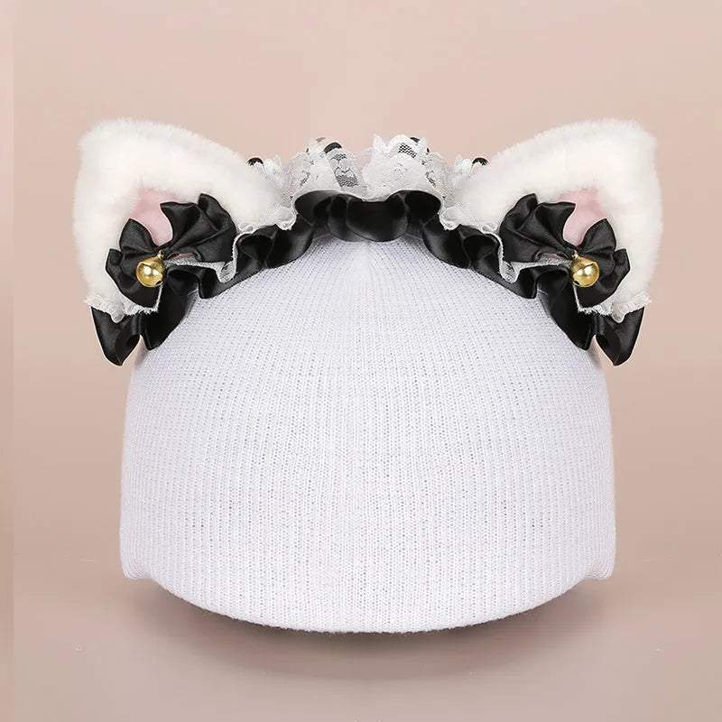 Plush fabric ski helmet decoration with cartoon character design on black helmet