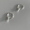 Women's geometric star clip earrings with electroplated white gold plating on copper material