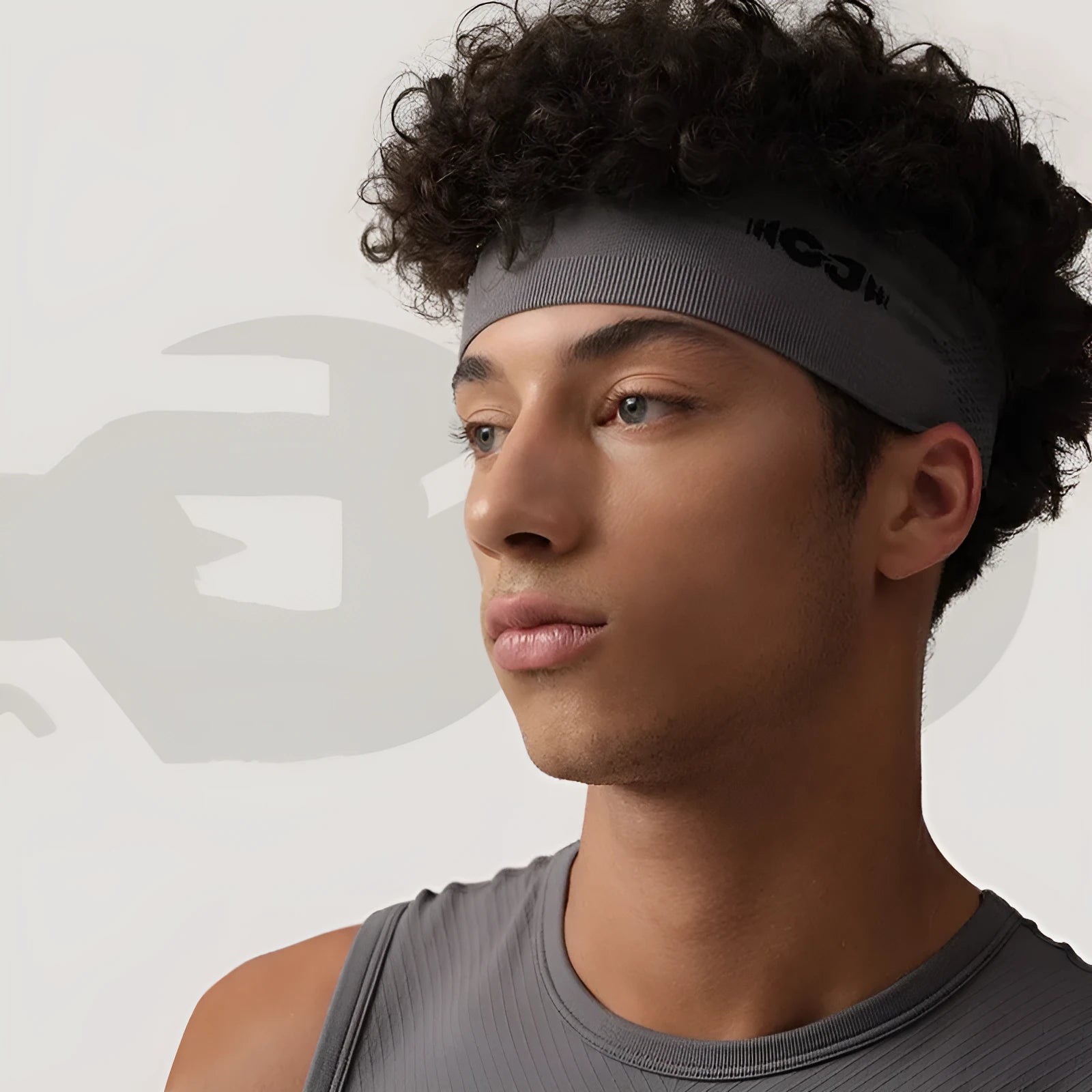 Seamless knitted exercise hair band in black, grey, or blue for running and cycling sports