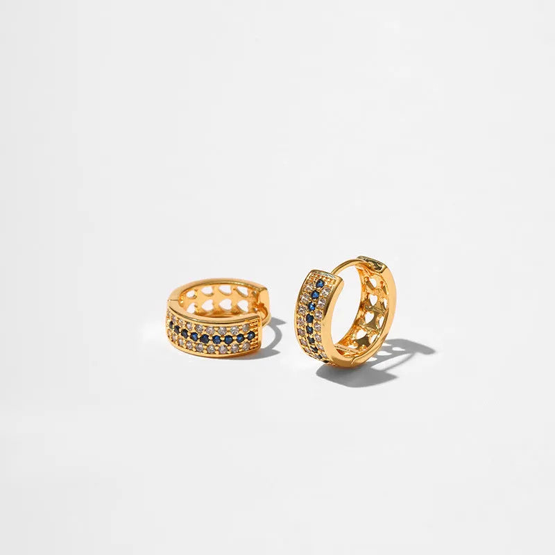 Round geometric women's earrings with electroplated KE1268 colour finish