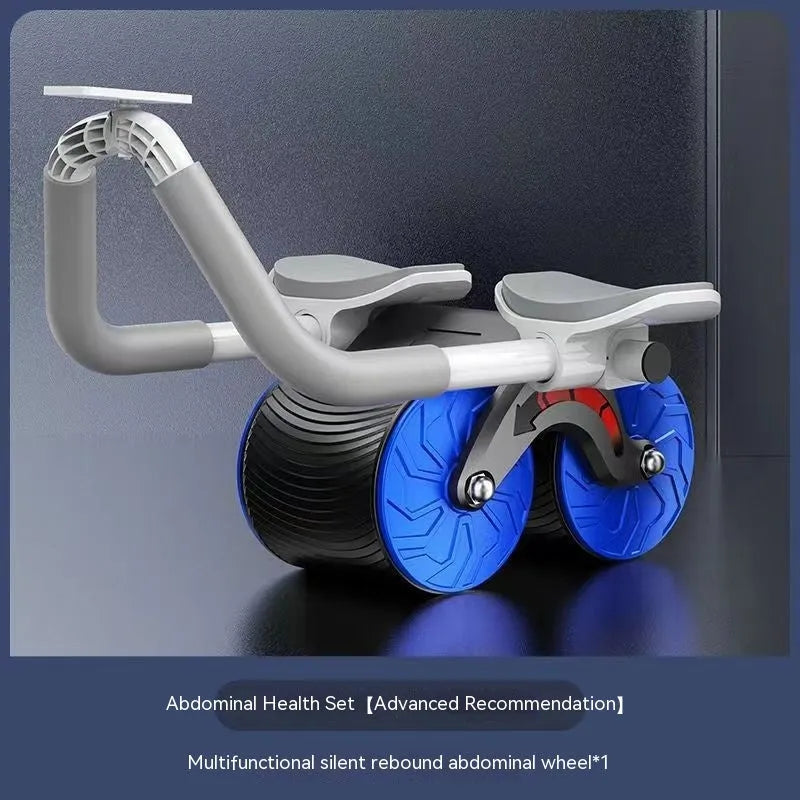 Automatic rebound abdominal wheel and lock edge yoga mat exercise set in coordinating colours