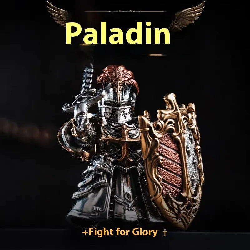 Copper Paladin National Style table ornament with electroplated finish and crusader angel wing options