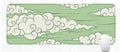 Natural rubber cloud mouse pad in Japanese style pattern on desk with keyboard and mouse