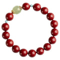 Purple Gold Sand cinnabar and Hetian Jade bead bracelet with elliptical geometric shapes in cartoon style
