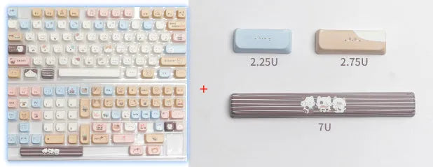 High Sea Salt Cat PBT sublimation key caps for mechanical keyboards with colourful design