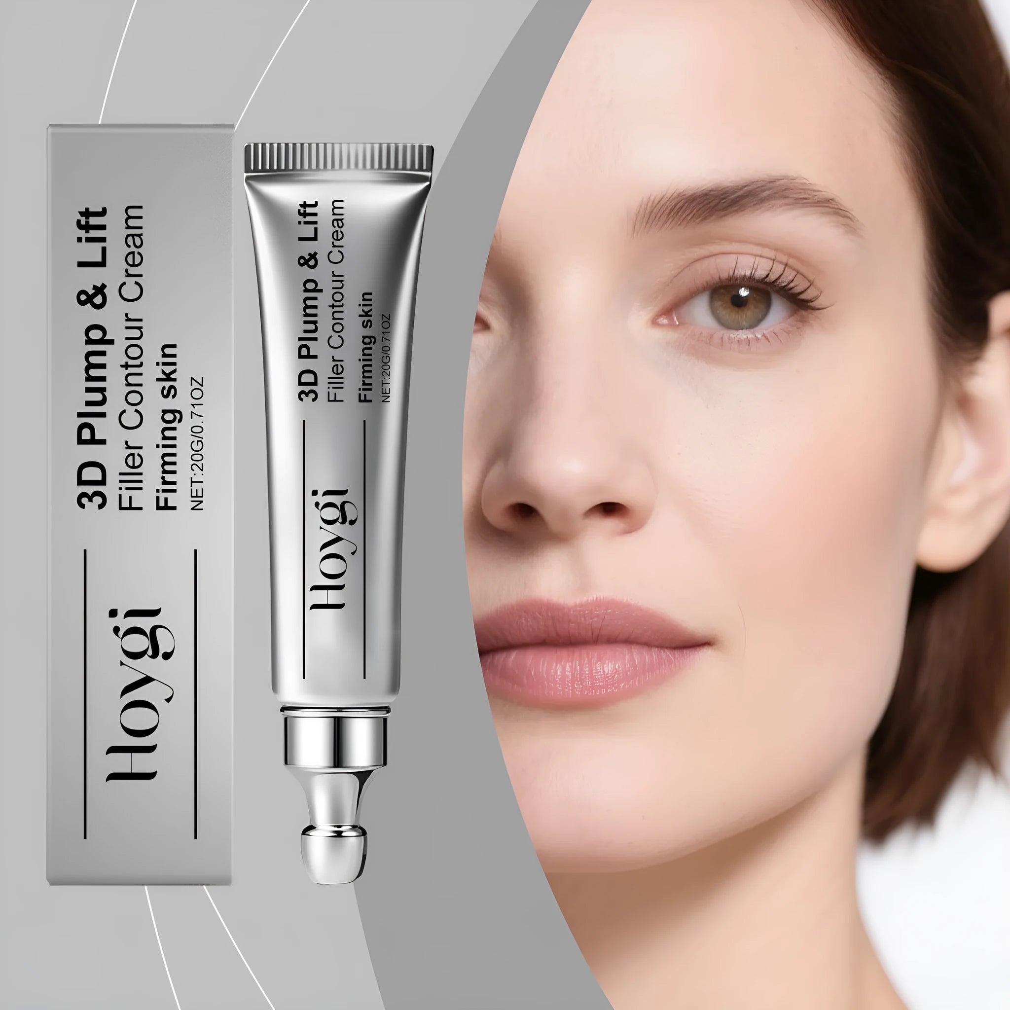 20g moisturising eye cream jar with ceramide and peptide formula measuring 3cm by 13.3cm