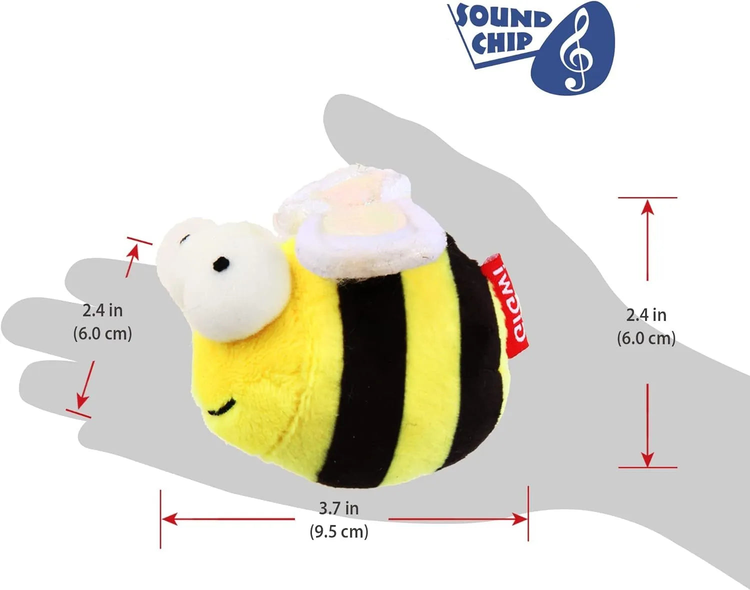 Yellow bee-shaped interactive cat toy with motion-activated squeaking function for indoor feline play