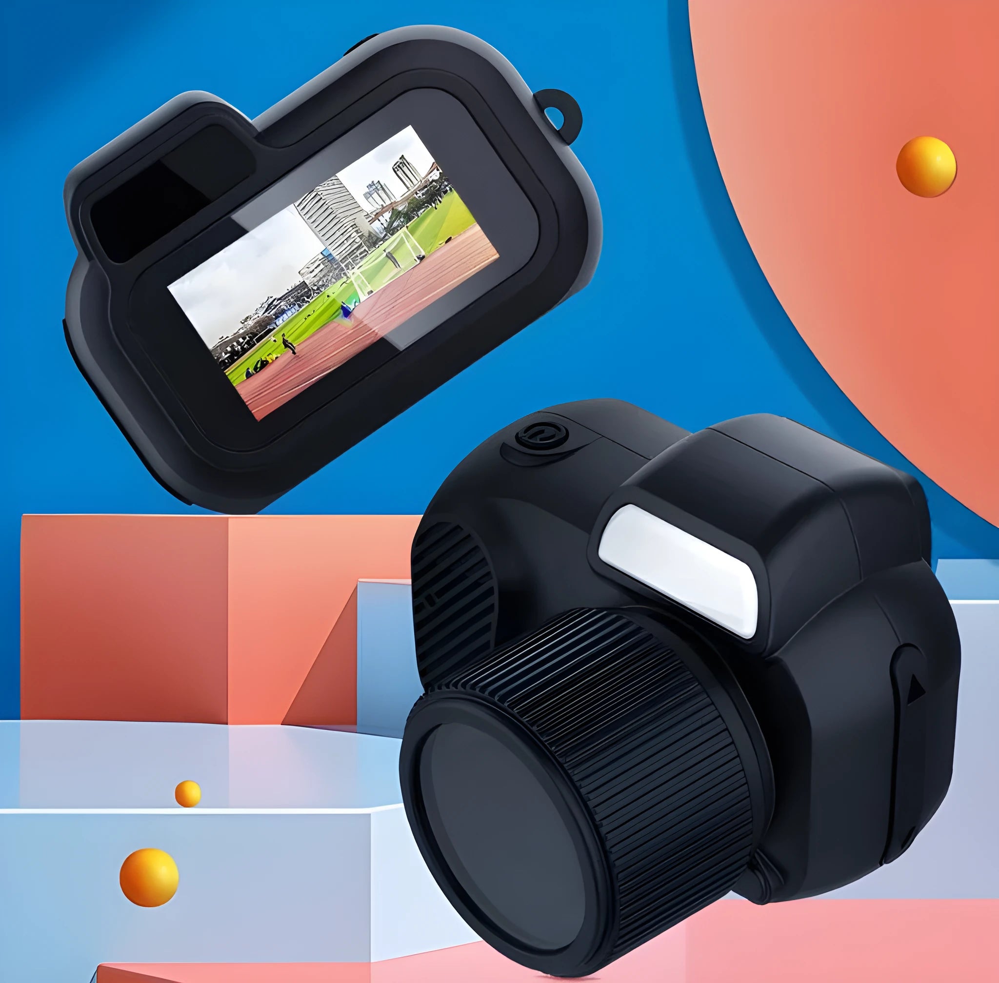 Black Y3000 HD outdoor sports camera with 0.96-inch display screen on a textured surface