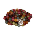 108-bead lotus hanging multi-layer bracelet in tourmaline colour with alloy construction