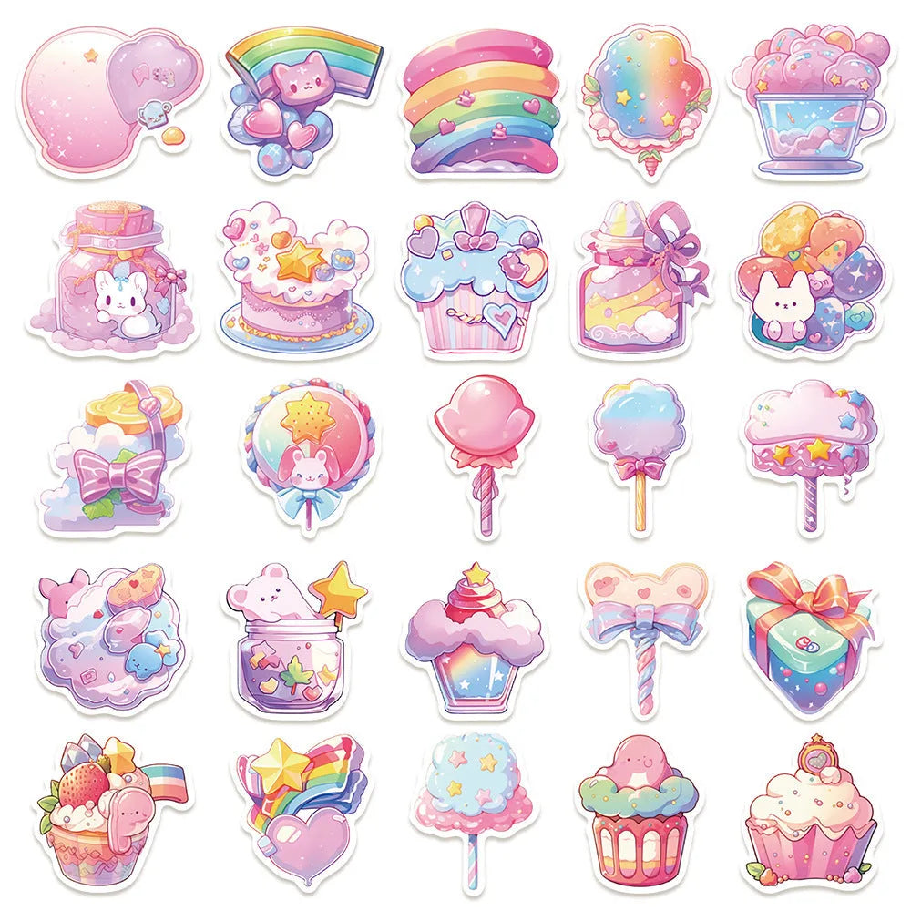 Fresh candy small object decorative waterproof stickers in 4-7cm sizes for hand account decoration