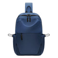 Men's grey waterproof chest bag showing front compartment with 33cm height measurement