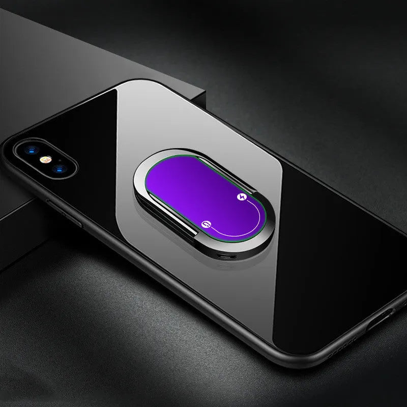 2 in 1 USB plasma lighter and mobile phone holder in aluminium alloy, black ice colour, with ring buckle and USB charging cable