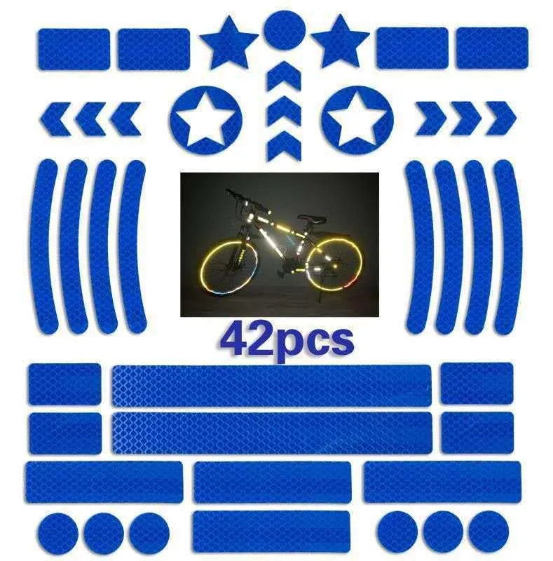 Bicycle night reflective grid pattern warning tape in four colour options showing geometry designs