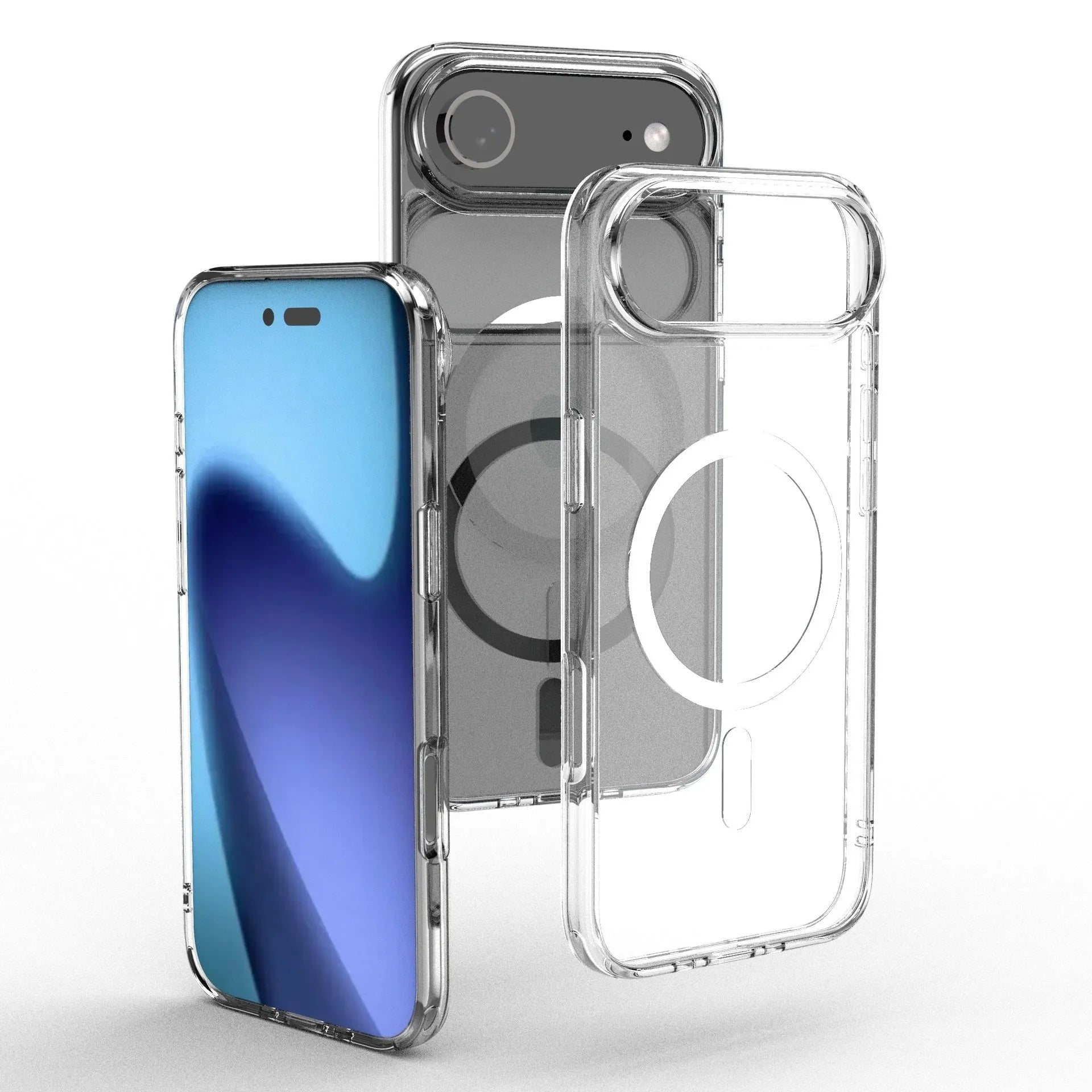 Transparent magnetic iPhone 17 AIR phone case showing TPU composite construction