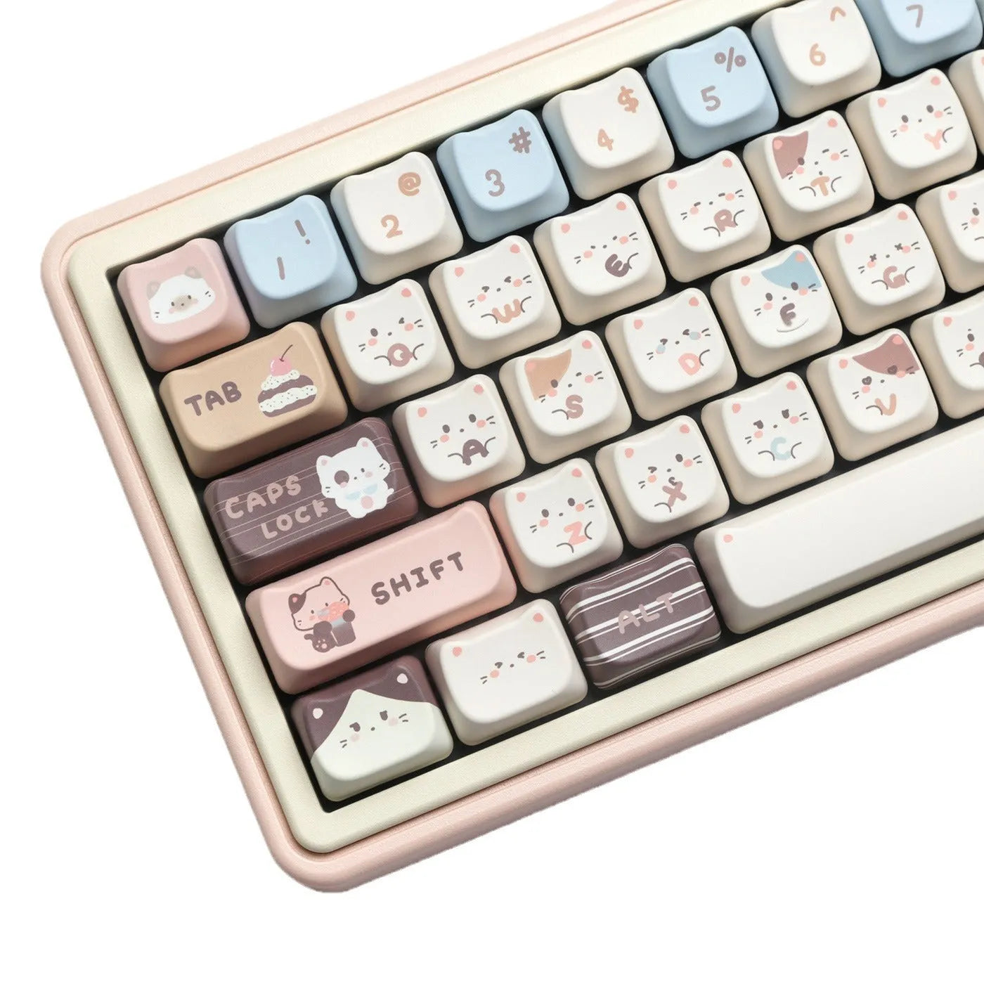 High Sea Salt Cat PBT sublimation key caps for mechanical keyboards with colourful design