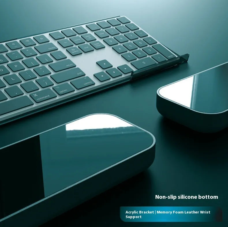 Double-sided keyboard and mouse pad with memory foam wrist support in various colours