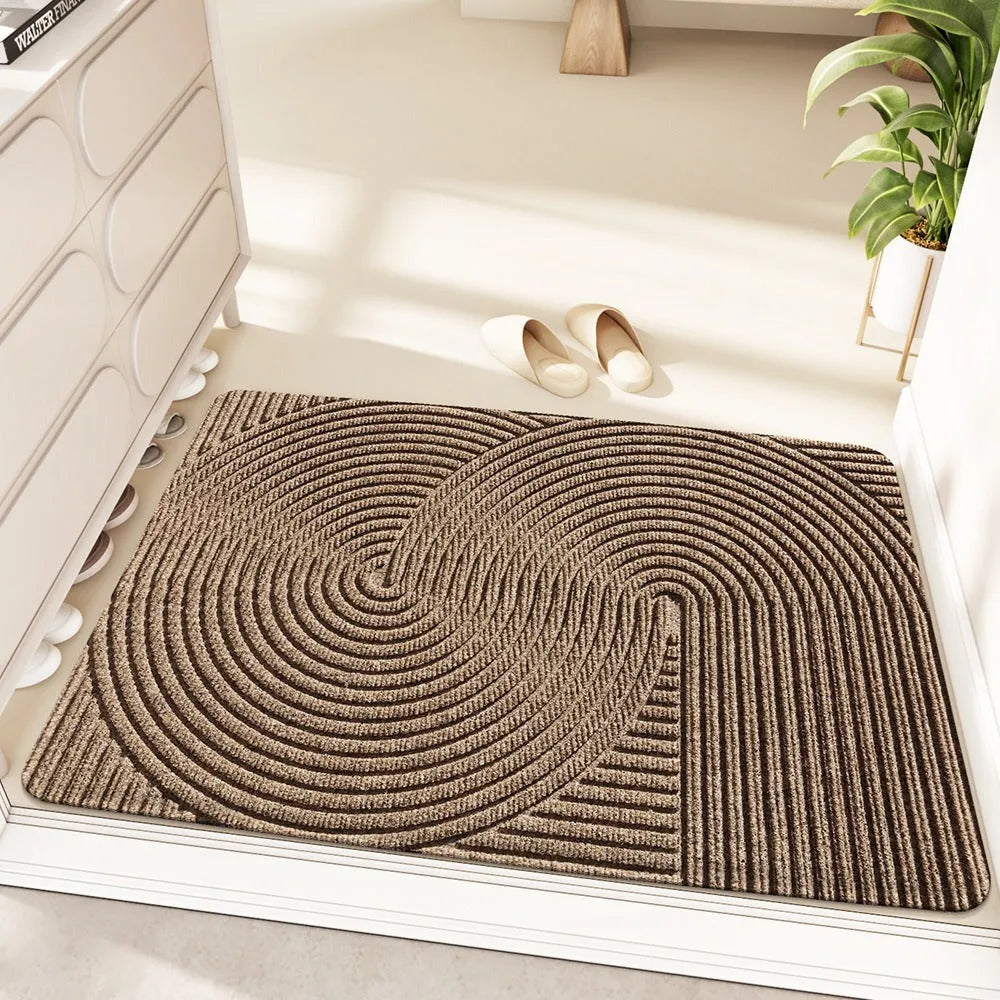 Wire ring border entrance floor mat with cartoon anime pattern in alien shape design measuring 60x90cm