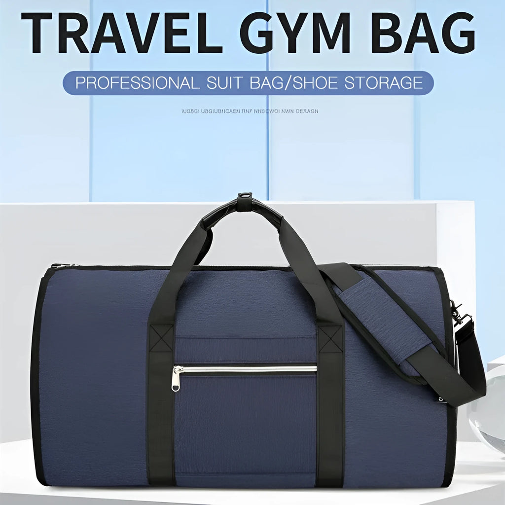 Oxford cloth storage bag with dry wet separation compartments in black, dark blue or grey