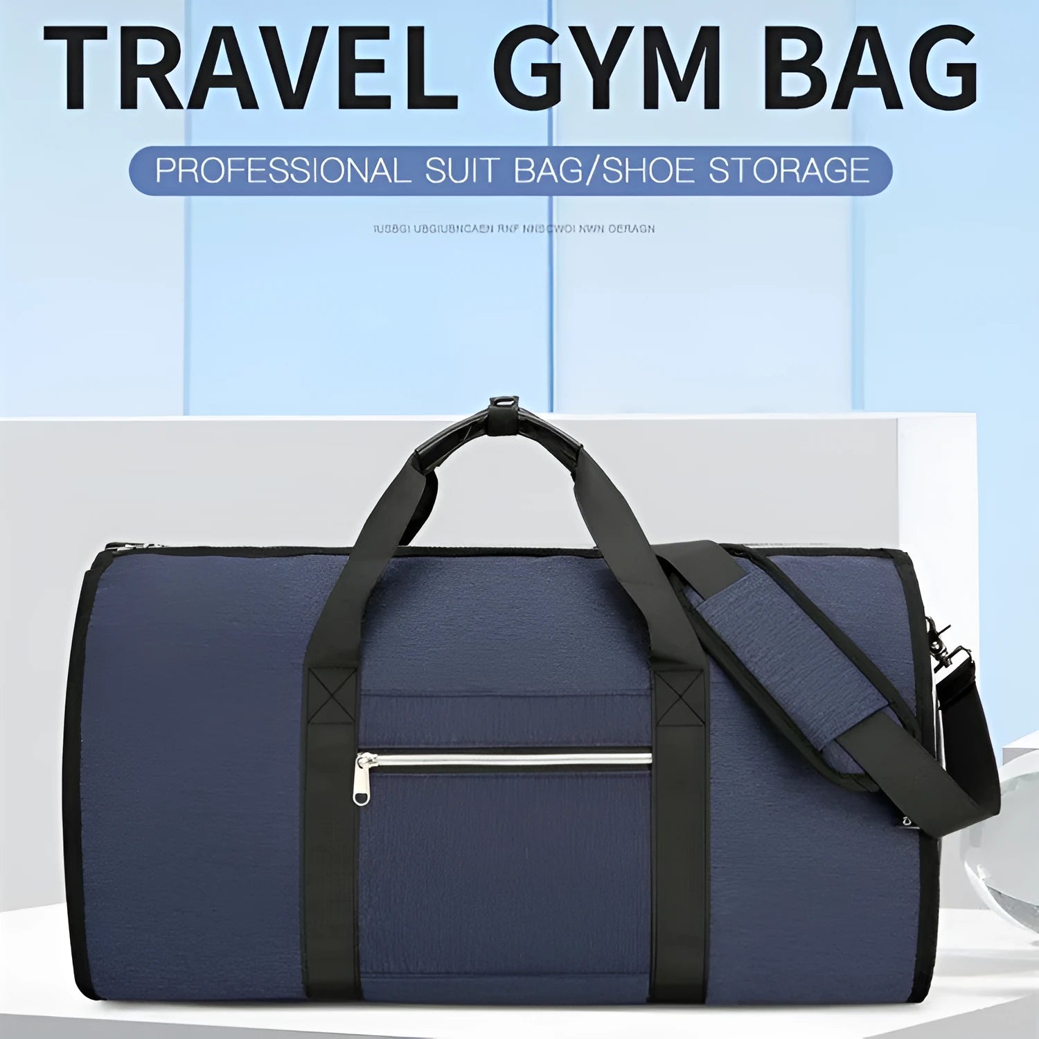 Oxford cloth storage bag with dry wet separation compartments in black, dark blue or grey