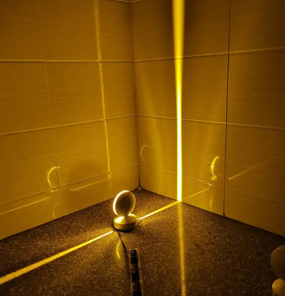 Modern aluminium spotlight bar wall lamp with glass lens and coloured LED illumination