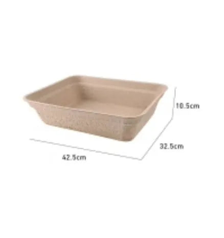 Brown disposable waterproof cat litter box with three size options for small pets.