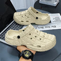 Men's EVA slippers with non-slip thick sole in sand colour