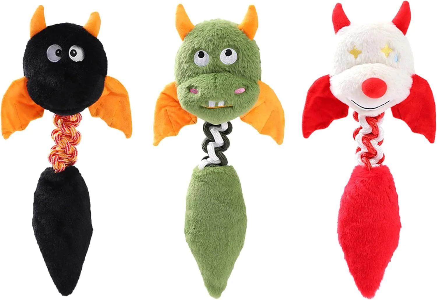 Large soft rabbit fleece plush dog toy with squeaker in green colour