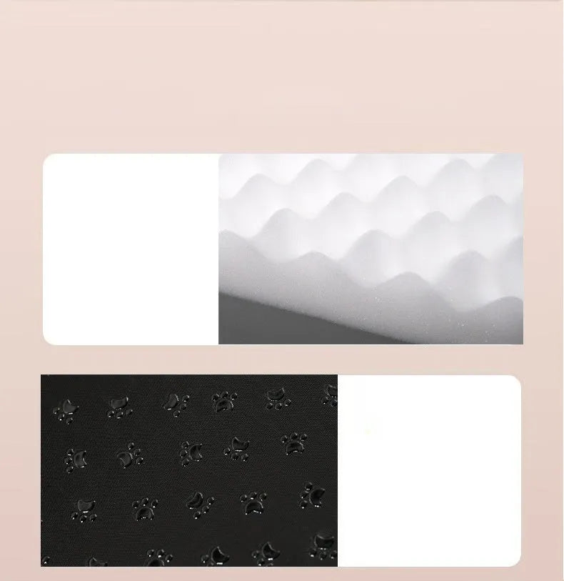 Pet memory foam mat with removable cover in Coffee, GRAY, Green, or Khaki, available in S, M, L, and XL sizes