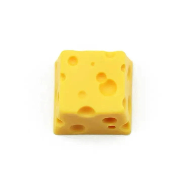 Yellow resin cheese mechanical keyboard keycap with three-dimensional design