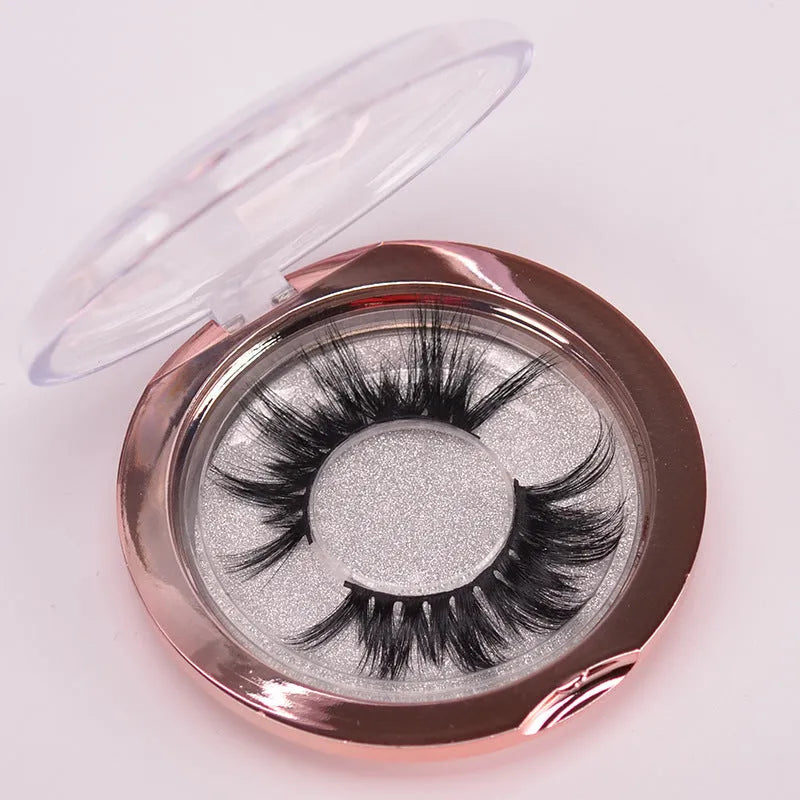 5D mink false eyelashes set with double-headed brush and hair storage cap