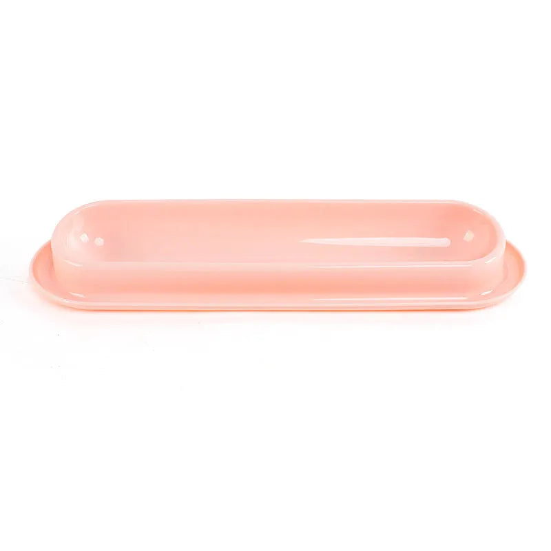Green, pink, and yellow leakproof pet bowls with anti-slip bases for cats and dogs.