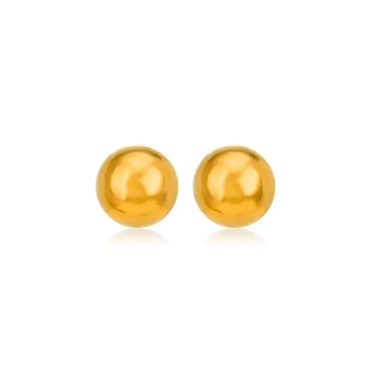 Stainless steel ball stud earrings geometric design gold silver electroplated finish