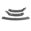 Bright black polypropylene front bumper lip for BMW F30 F35 3 Series showing 3-piece construction