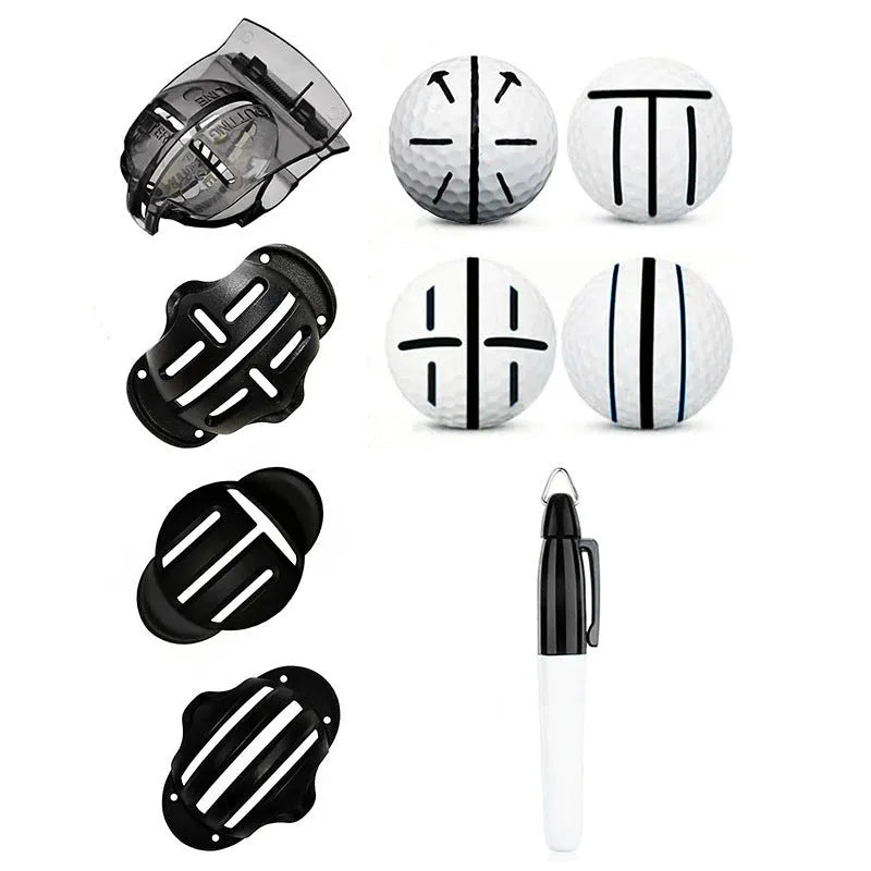 Plastic outdoor golf scriber putter alignment tool body set with drawing pens