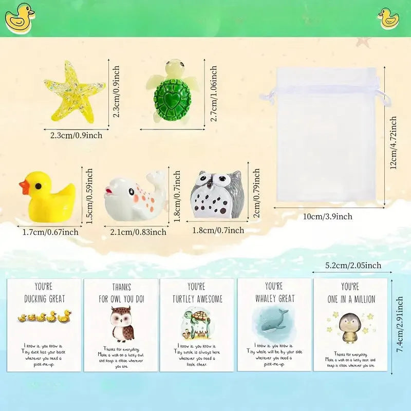 Set of resin inspirational memo cards with pun text designs, showing multiple card options.