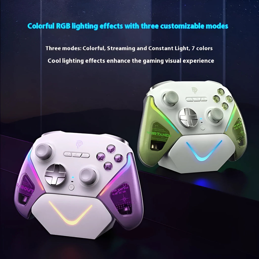 Rocker Smart gaming controller with charging dock in black, green or purple colour options