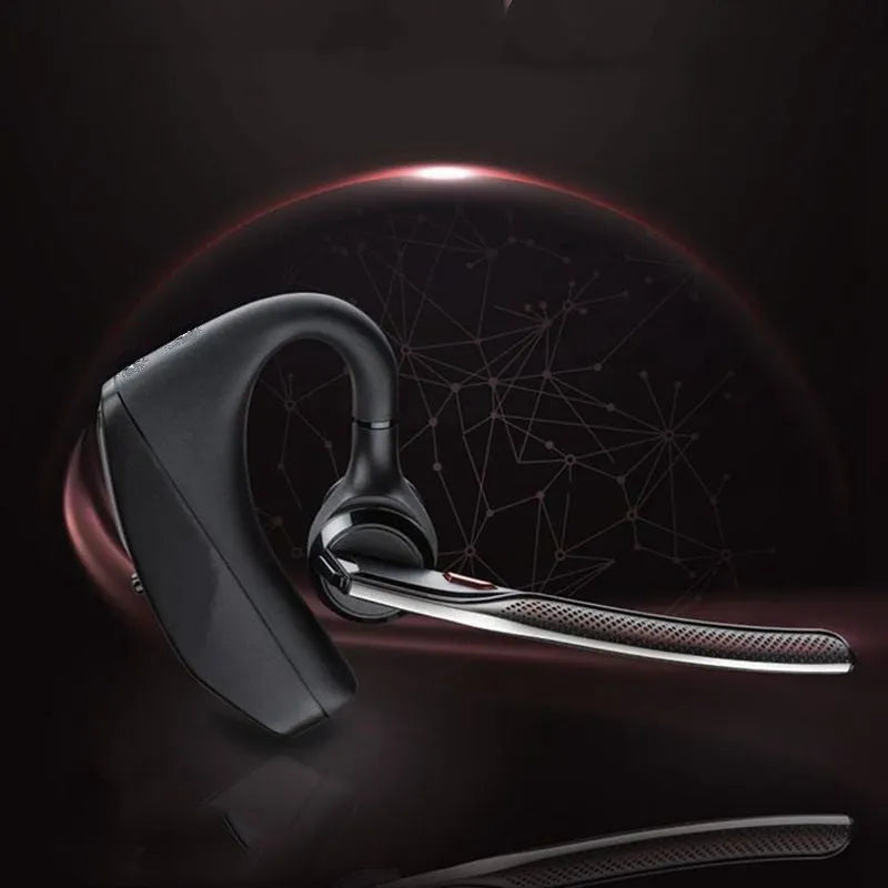 Black plastic Bluetooth sports headphones with battery display and call function