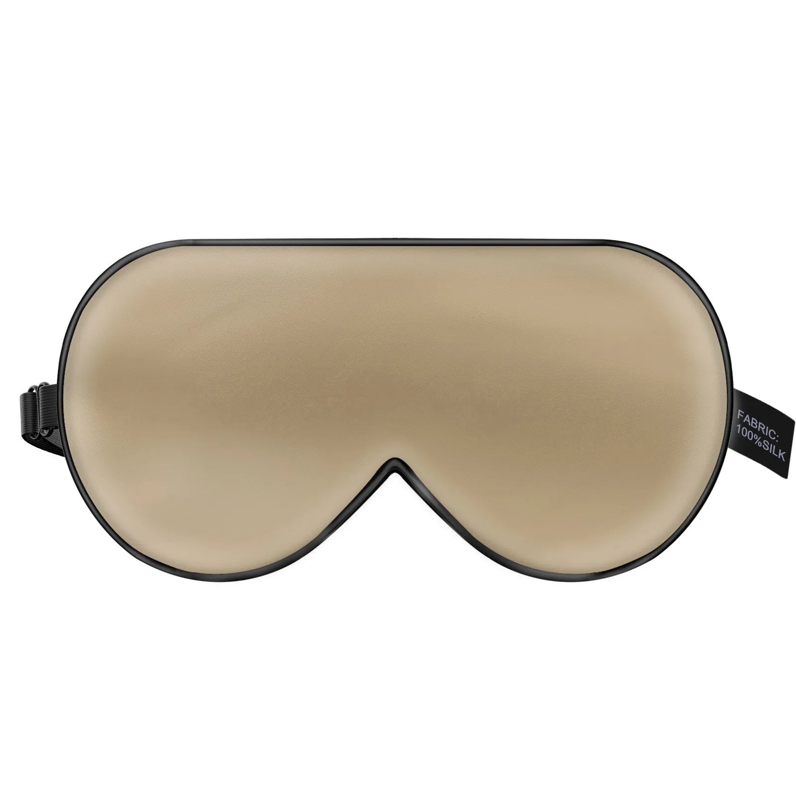 Double-sided mulberry silk sleep mask in multiple colours showing embroidered print and adjustable strap.