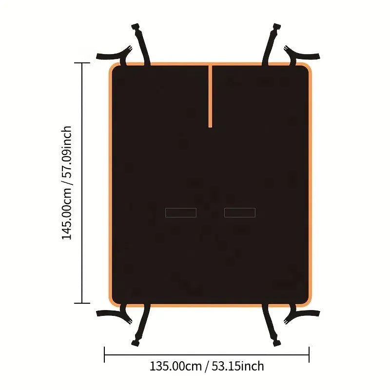 Black fabric pet anti-fouling pad for car rear seats with adjustable strap for dogs