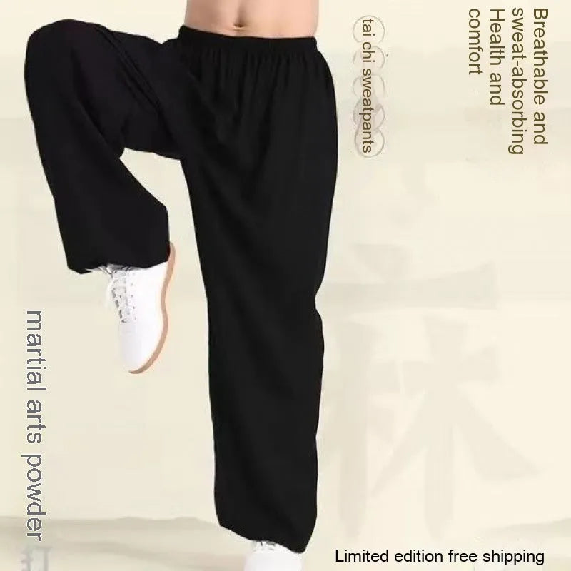 Children's black Lycra practice pants for Sanda martial arts training with high elasticity fabric