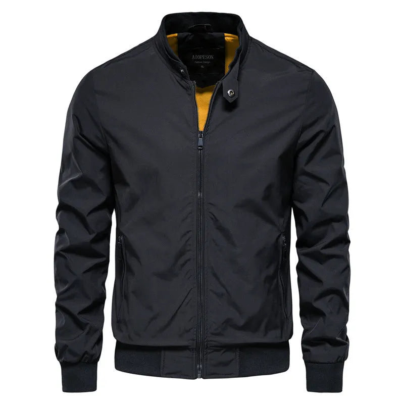Men's solid colour casual thin jacket in polyester available in multiple colours and sizes