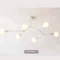 Iron Nordic style chandelier ceiling lamp with multiple heads in black finish