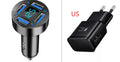 C177 four-port USB car charger with LED digital display, shown plugged into a vehicle power outlet.