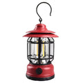 Portable camping head lamp lantern in choice of dark green, black, or red colours with battery options