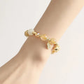 Gold electroplated rutilated quartz crystal bracelet in Korean style design