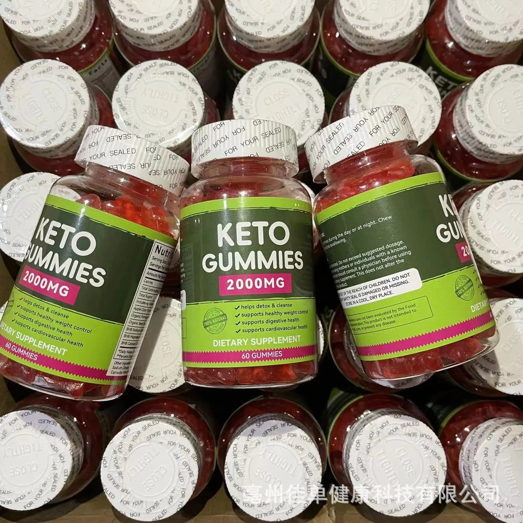 Bottle of Pure Organic Keto BHB Vinegar Candy Vitamin soft sweets containing 60 tablets.