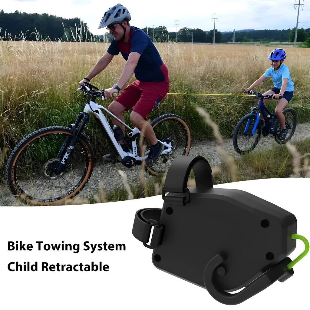 Black plastic and resin mountain bike trailer rope traction device for parent-child bicycle towing