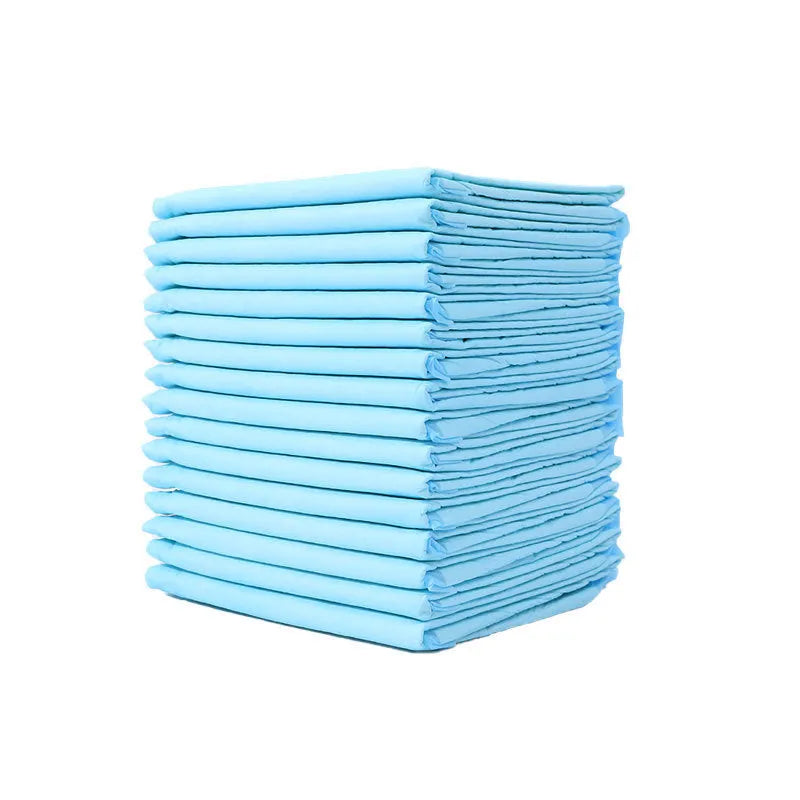Pack of white pet urinal pads with blue trim showing size dimensions and model type.