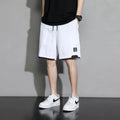 Boy's cotton shorts in black, khaki, or white, shown in Japanese plus sizes.